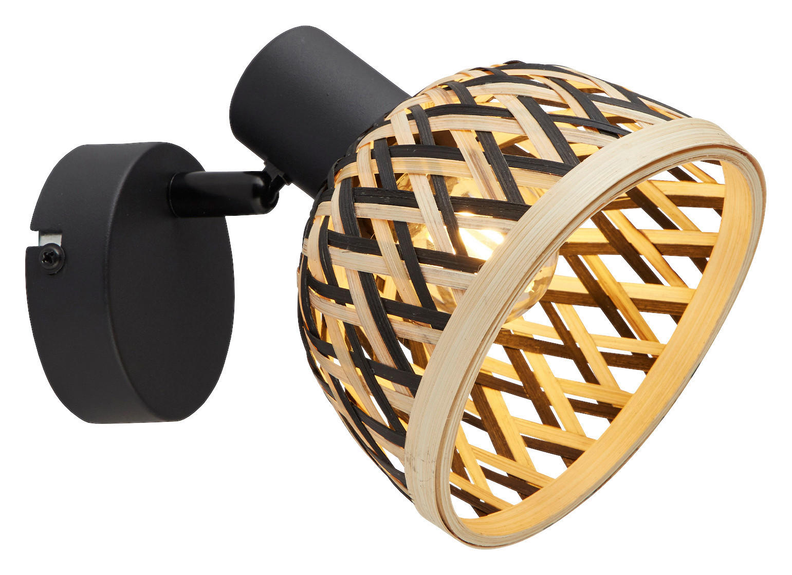 Searchlight Strahler schwarz Bambus Stahl B/H/T: ca. 13x18x19 cm E14 1 Brennstellen Lance - schwarz (13,00/18,00/19,00cm) - Searchlight