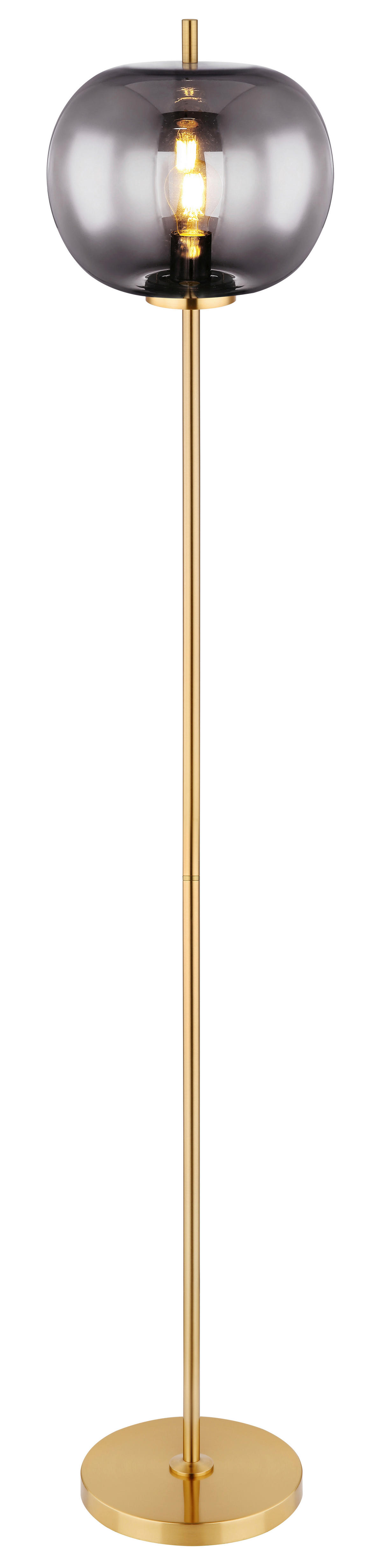 GLOBO Stehleuchte messing Metall Glas H/D: ca. 160x30 cm 1 Brennstellen 15345SMM - messing (30,00/160,00cm) - GLOBO