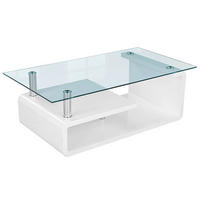 Glascouchtisch Emil glasklar weiß Hochglanz lackiert B/H/T: ca. 110x40x65 cm Emil - weiß/glasklar (110,00/40,00/65,00cm)
