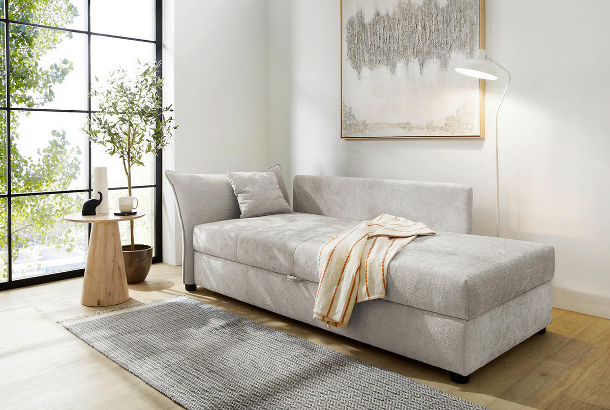 Polsterliege  hellgrau B/H/T: ca. 233x90x109 cm Finca_Polsterliege 433/29-433/29 - hellgrau (233,00/90,00/109,00cm)