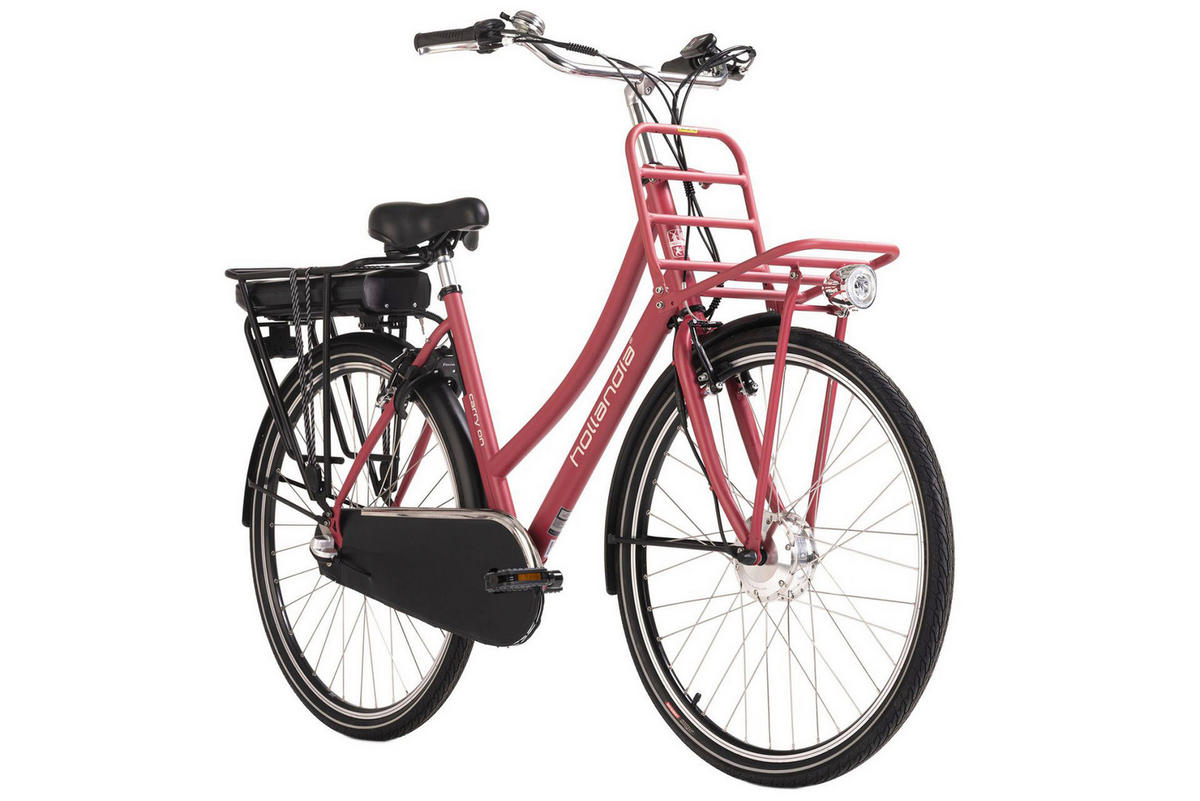 Hollandia E-Cityrad Carry on Carry on 28'' 28 Zoll Rahmenhöhe 54 cm 3 Gänge rot rot ca. 250 W ca. 36 V ca. 28 Zoll Carry on - rot - Hollandia