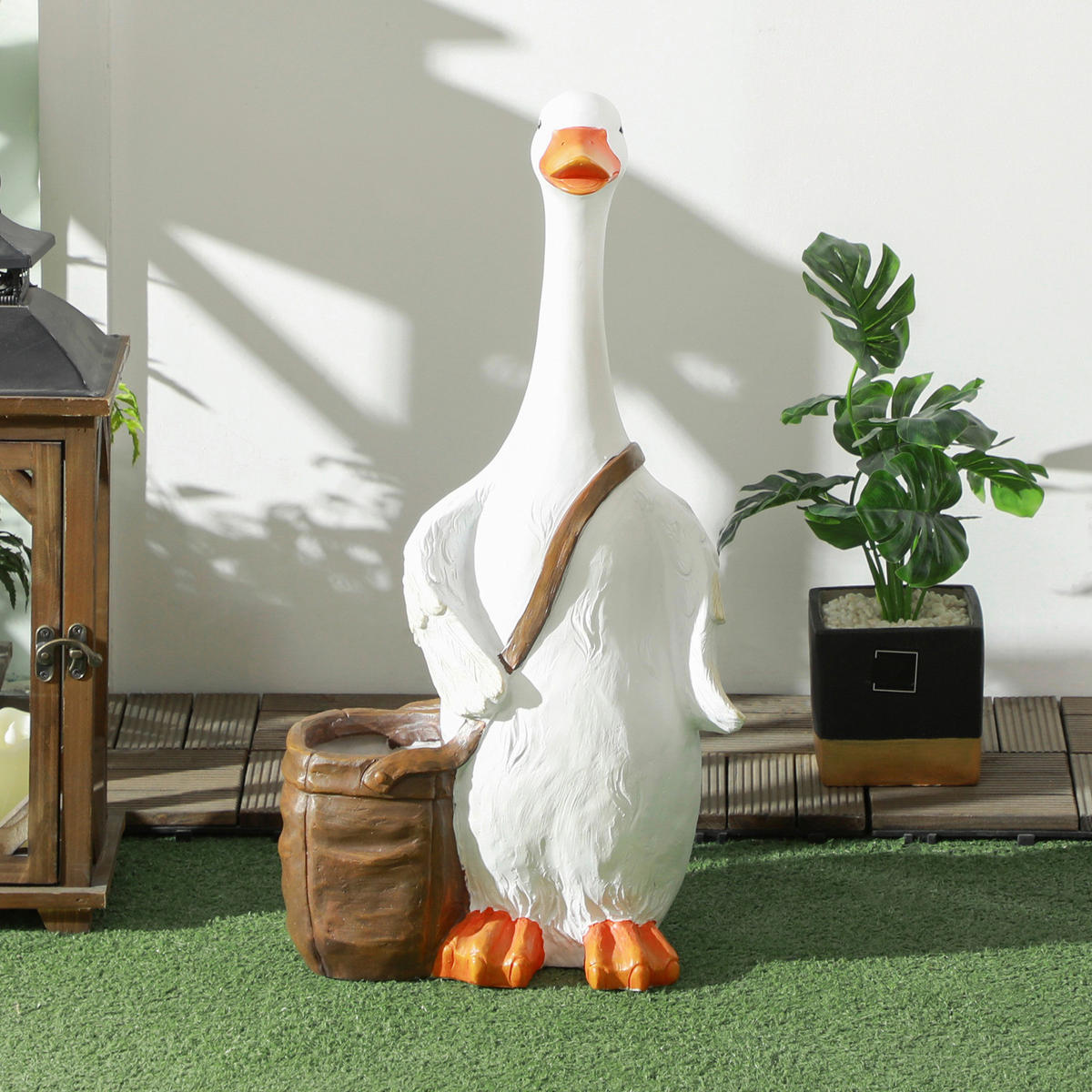 Outsunny Blumentopf weiß Kunststoff B/H/L: ca. 18x60x32 cm Blumentopf - weiß (32,00/18,00/60,00cm) - Outsunny