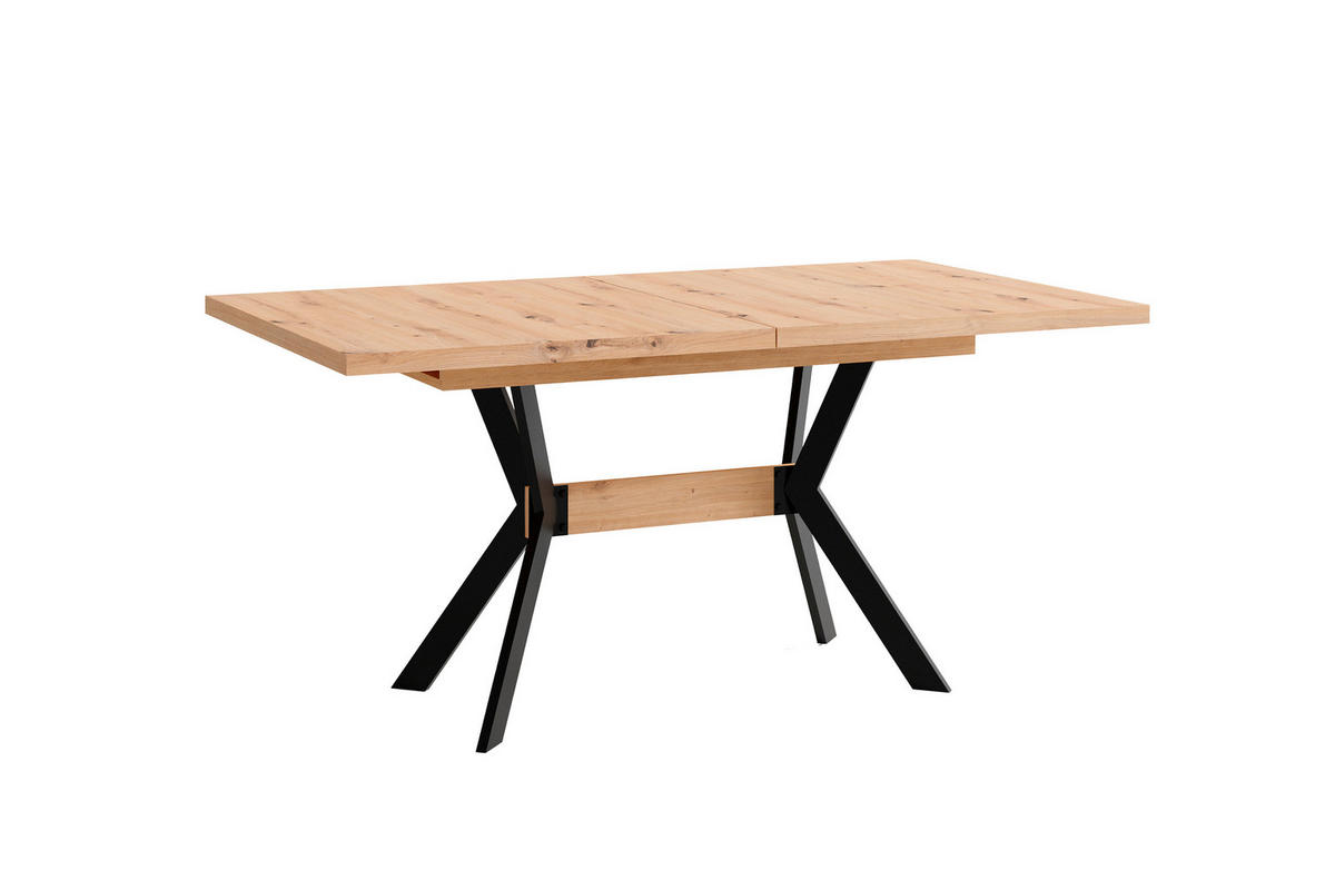Tisch BREMEN Eiche Artisan Nachbildung B/H/T: ca. 160x75x90 cm BREMEN - Eiche/schwarz (160,00/75,00/90,00cm) - byLIVING