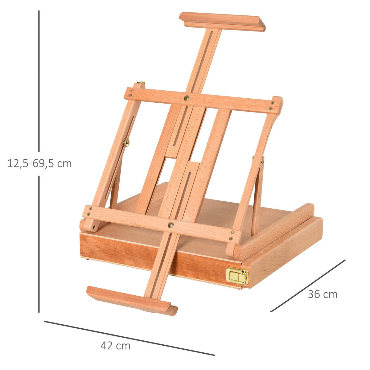 HOMCOM Staffelei natur Edelstahl B/H/L: ca. 36x42x12,5 cm Staffelei - natur (12,50/36,00/42,00cm) - HOMCOM