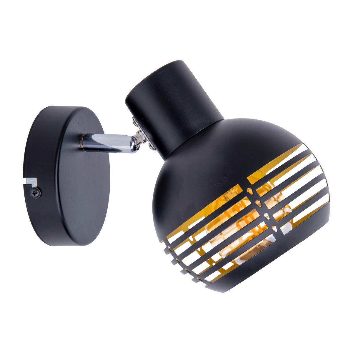 Näve Leuchten LED-Deckenleuchte 1387022 schwarz gold Metall B/H/T: ca. 23x12x14 cm E27 1 Brennstellen Spot Casco - gold/schwarz (23,00/12,00/14,00cm) - Näve Leuchten