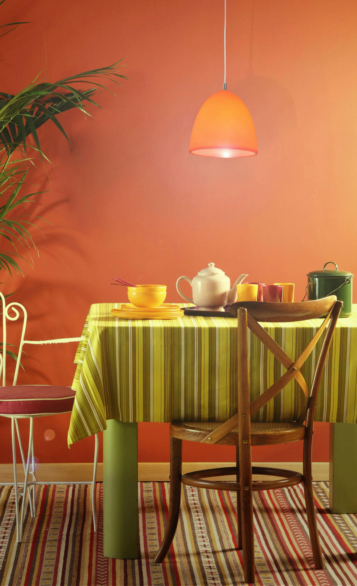 Näve Leuchten Pendelleuchte 6063598 orange Kunststoff B/H/T: ca. 25x110,8x25 cm E27 1 Brennstellen Catinus - orange (25,00/110,80/25,00cm) - Näve Leuchten