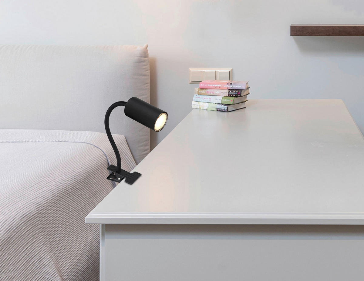 GLOBO Klemmleuchte schwarz Metall B/H/T: ca. 10x41,5x29 cm GU10 1 Brennstellen ROBBY - schwarz (10,00/41,50/29,00cm) - GLOBO