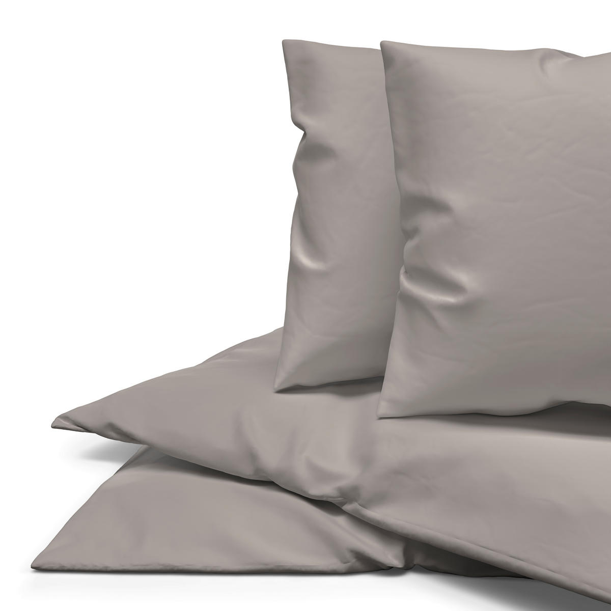 Baumwoll Bettwäsche Renforce Bettwäsche_Renforce Uni 200x200cm - taupe (200,00/200,00cm) - beau rêve