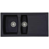 Respekta Einbauspüle Boston 100 x 50 S schwarz Mineralite B/H/T: ca. 100x20x50 cm Boston 100 x 50 S - schwarz (100,00/20,00/50,00cm) - Respekta