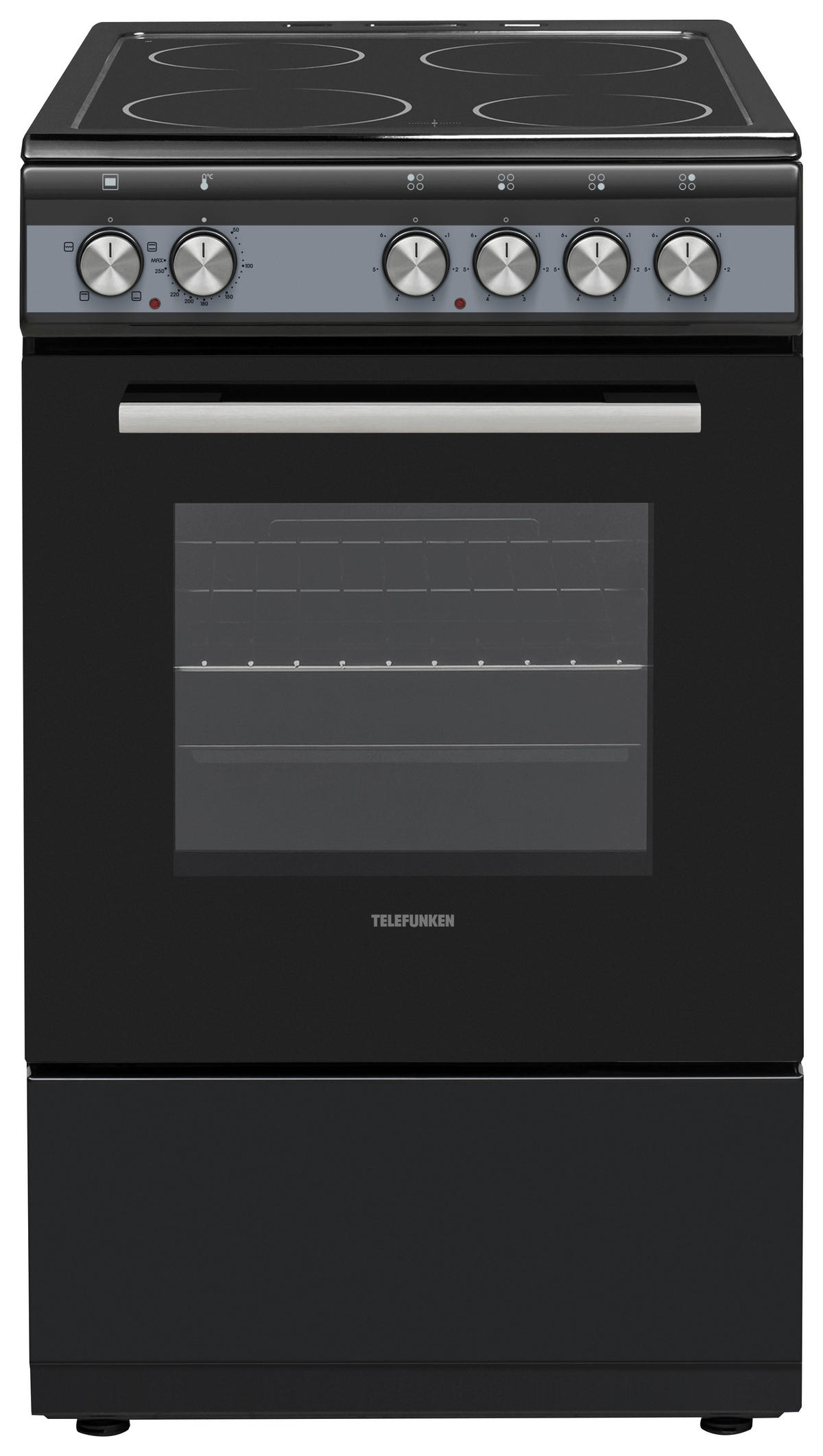 TELEFUNKEN Stand-Elektroherd TF-FS-5060-K4B schwarz B/H/T: ca. 50x85x60 cm Stand-Elektroherd TF-FS-5060-K4B - schwarz (50,00/85,00/60,00cm) - TELEFUNKEN