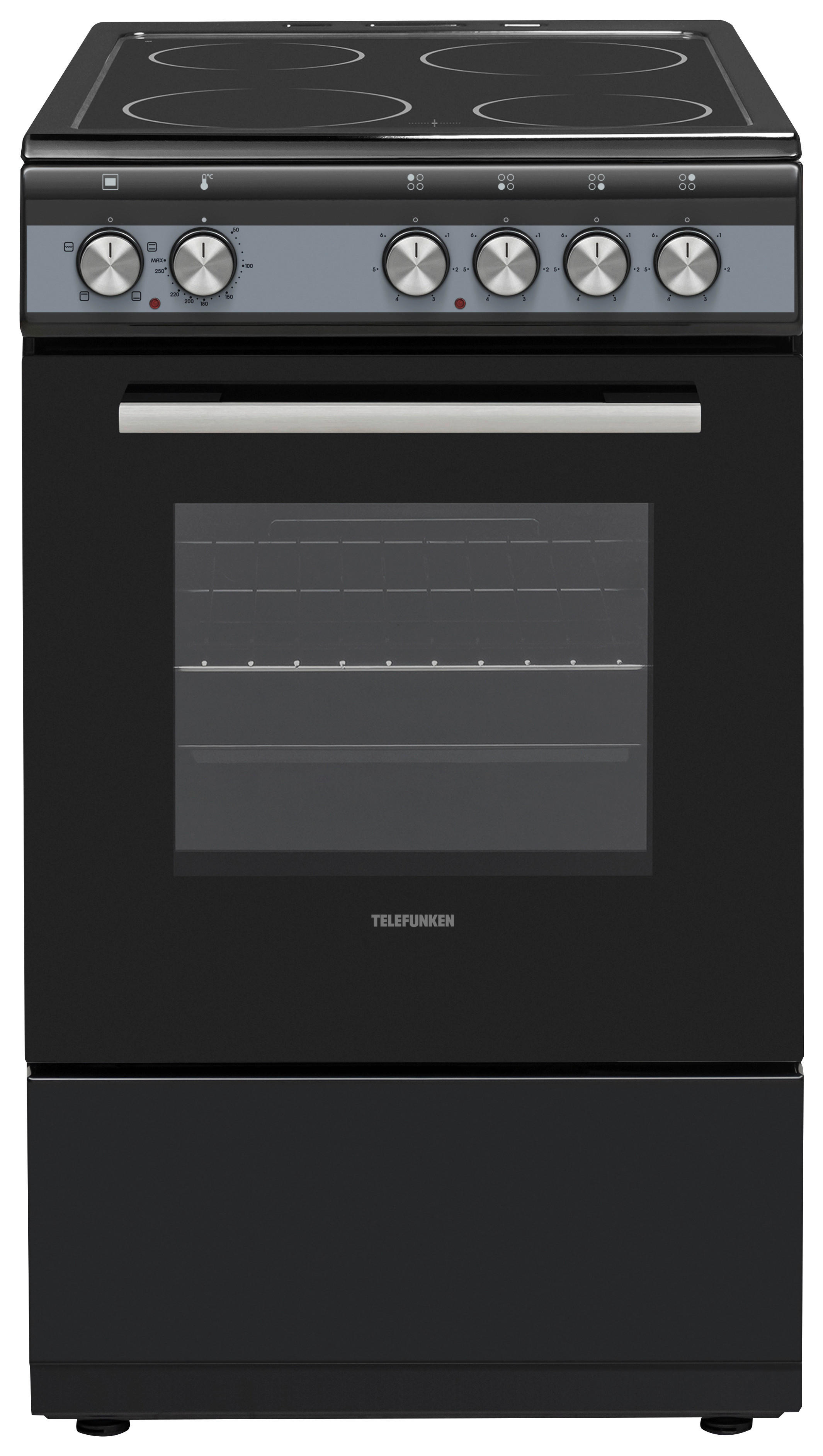 TELEFUNKEN Stand-Elektroherd TF-FS-5060-K4B schwarz B/H/T: ca. 50x85x60 cm