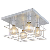 GLOBO Deckenleuchte MERRIL 15530Z-4D silber Metall B/H/L: ca. 40x26x40 cm MERRIL - silber (40,00/40,00/26,00cm) - GLOBO