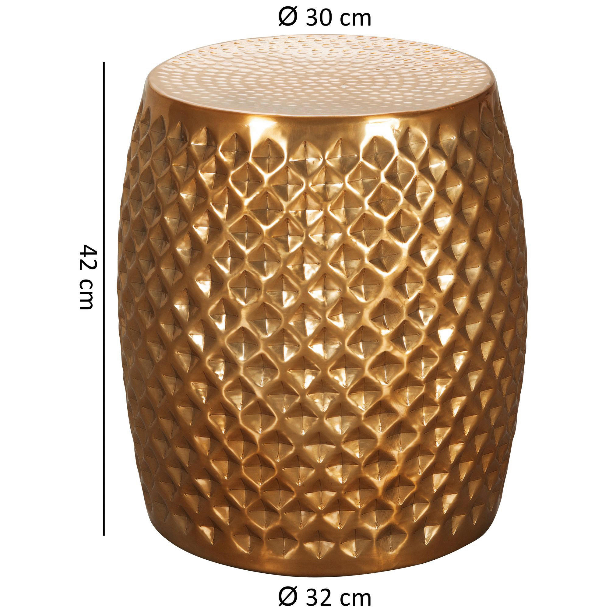 Beistelltisch gold Aluminium B/H/T: ca. 32x42x32 cm Beistelltisch - gold (32,00/42,00/32,00cm) - Wohnling