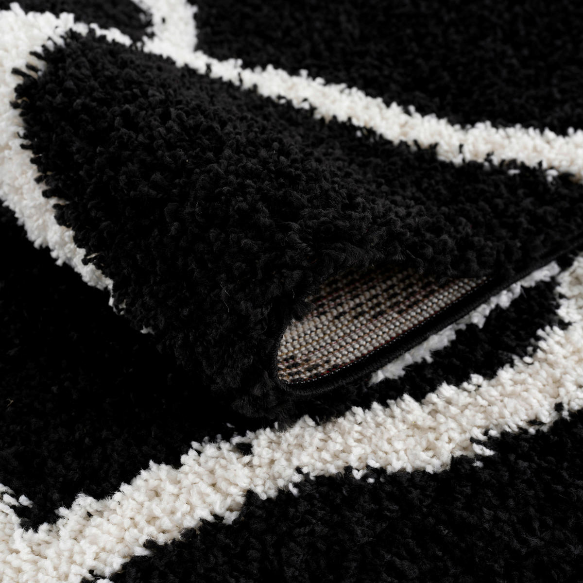 Sanat Hochflorteppich MADRID schwarz B/L: ca. 120x170 cm MADRID - schwarz (120,00/170,00cm) - Sanat