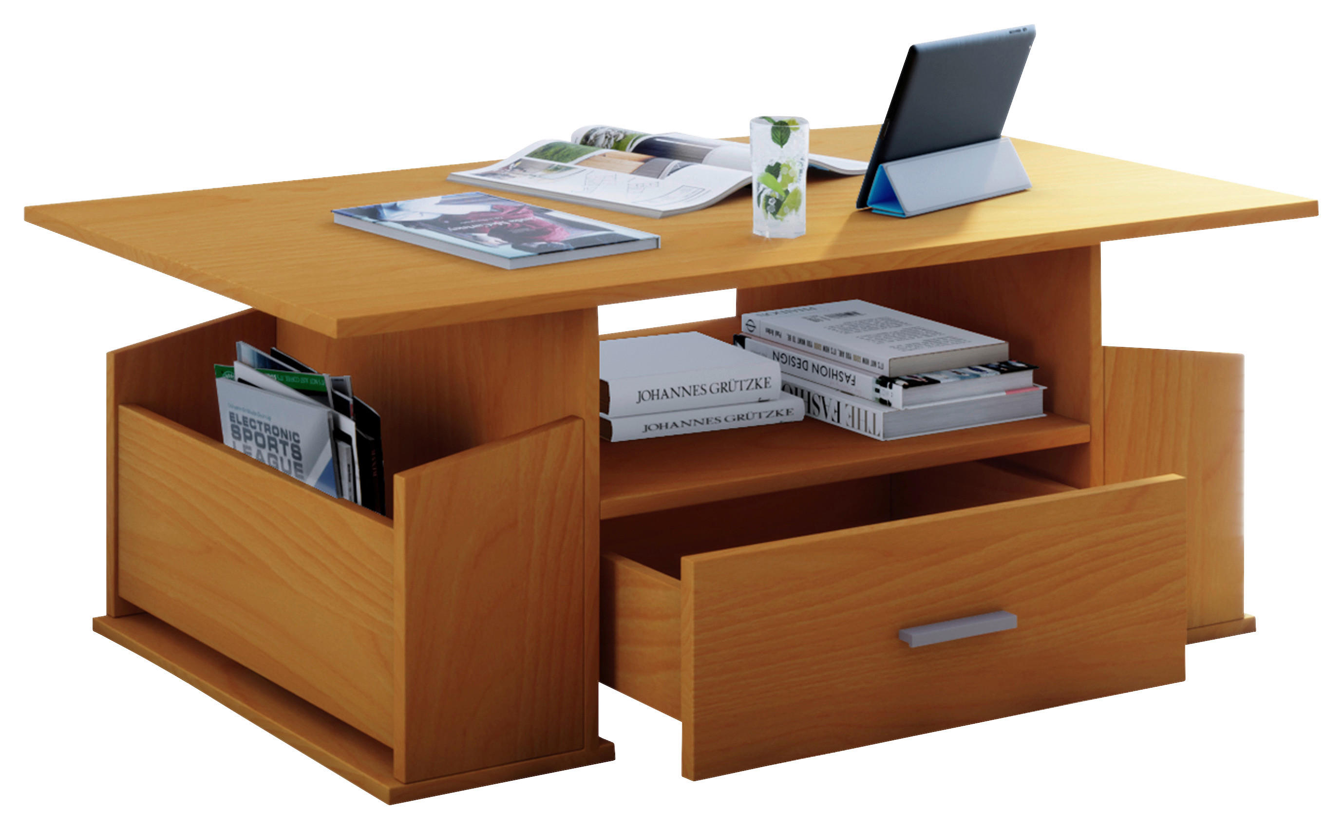 Couchtisch Junata buche Nachbildung B/H/T: ca. 110x44x52 cm Junata - buche (110,00/44,00/52,00cm) - VCM Möbel