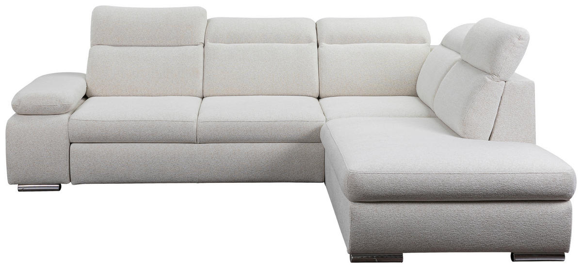 Ecksofa Alicante beige Microfaser B/H/T: ca. 282x100x232 cm Alicante - beige/Chrom (282,00/100,00/232,00cm)