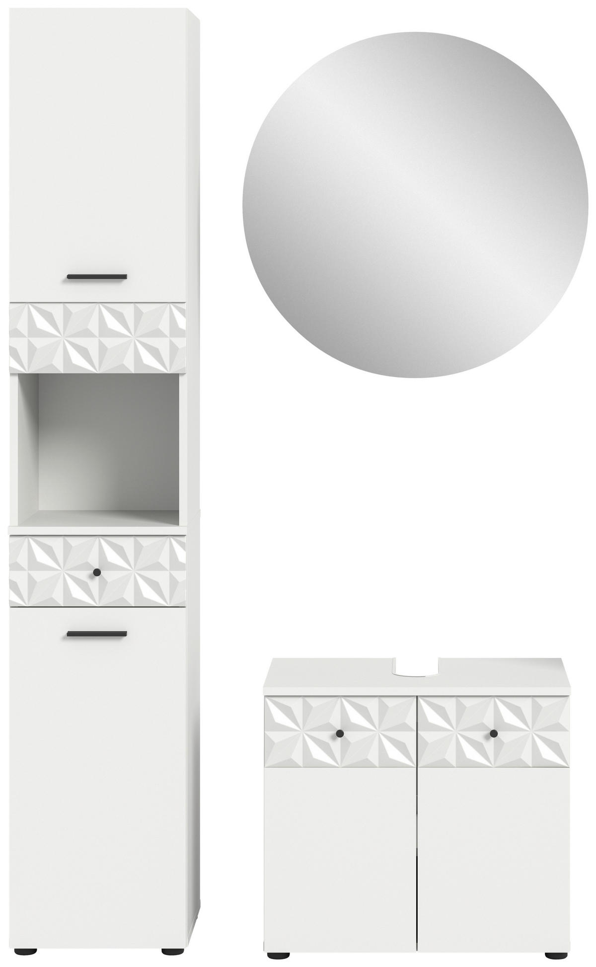 Badezimmer-Set Prisma weiß B/H/T: ca. 195x187x37 cm Prisma - weiß (195,00/187,00/37,00cm) - xonox.home