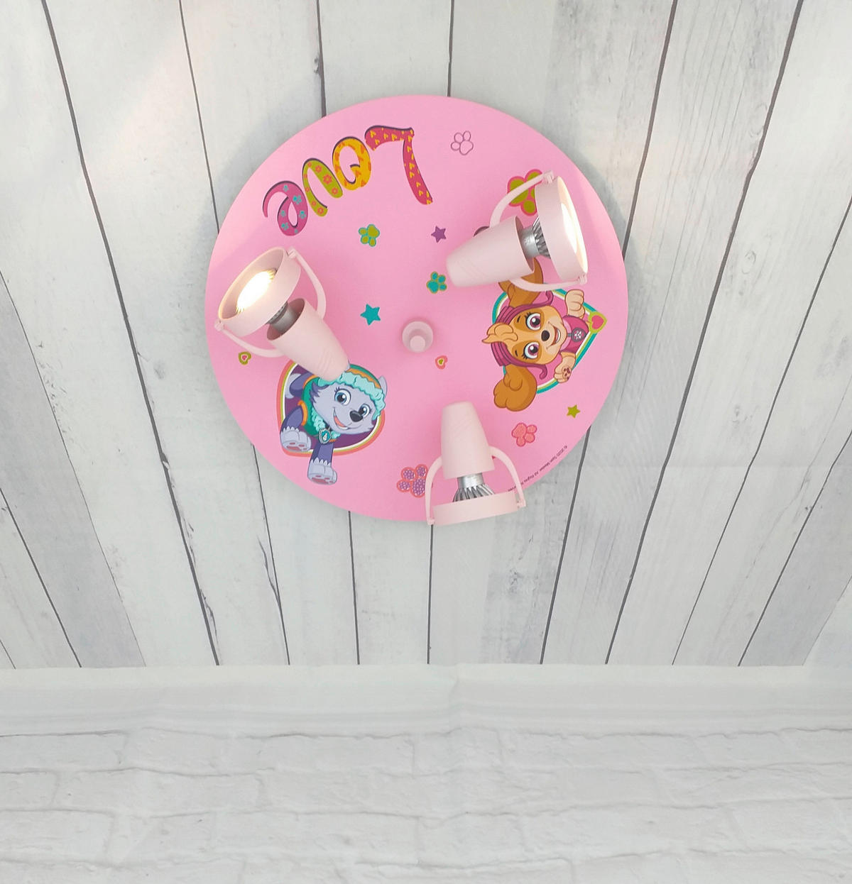 Niermann Strahler Pawsitive Pups 610 rosa Kunststoff D: ca. 35 cm GU10 3 Brennstellen Strahler_Paw_Patrol-Pawsitive_Pups - rosa (35,00cm) - Niermann