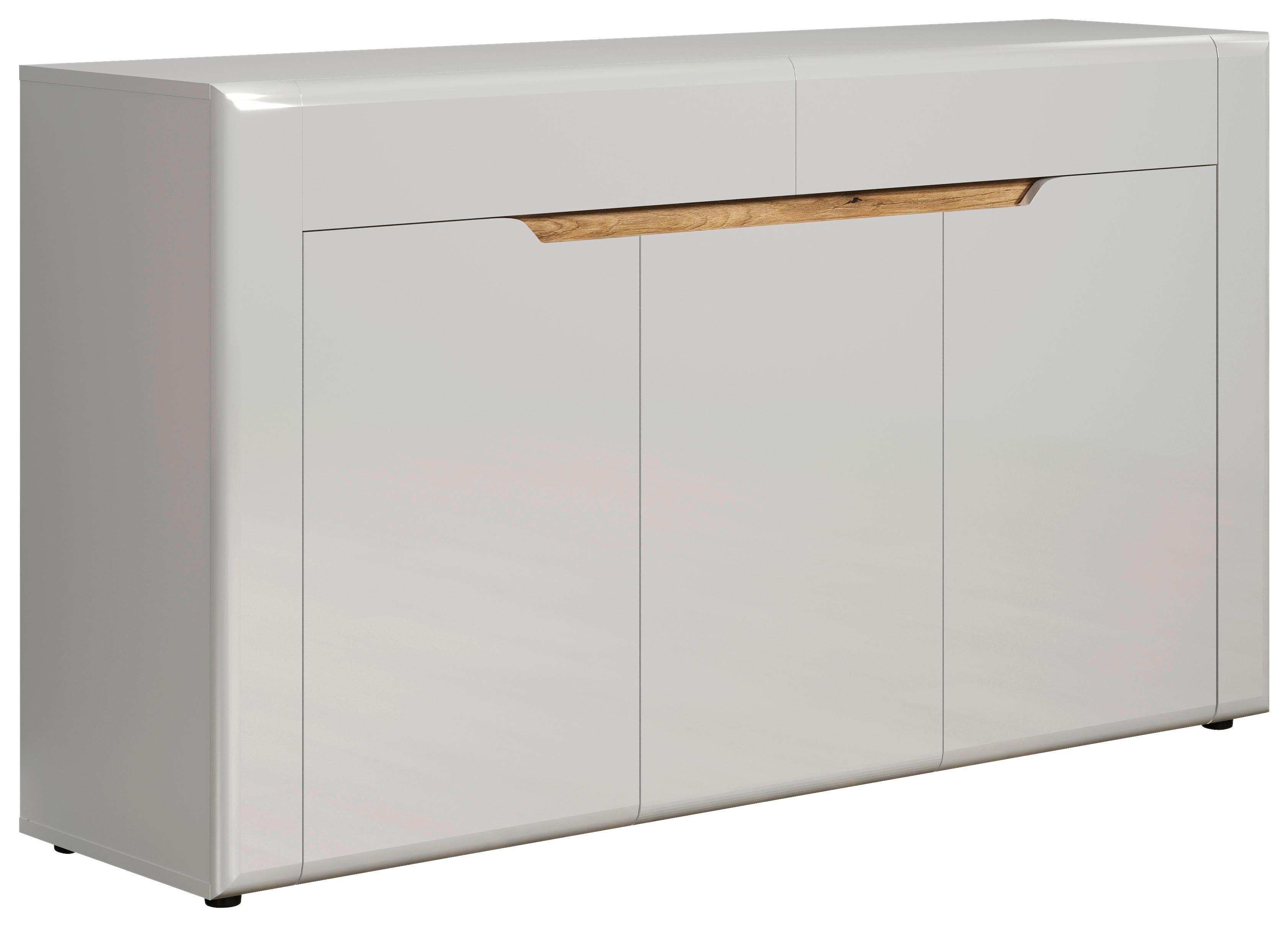 Sideboard Marlon Eiche Evoke Coast Nachbildung weiß Hochglanz B/H/T: ca. 150x84x40 cm