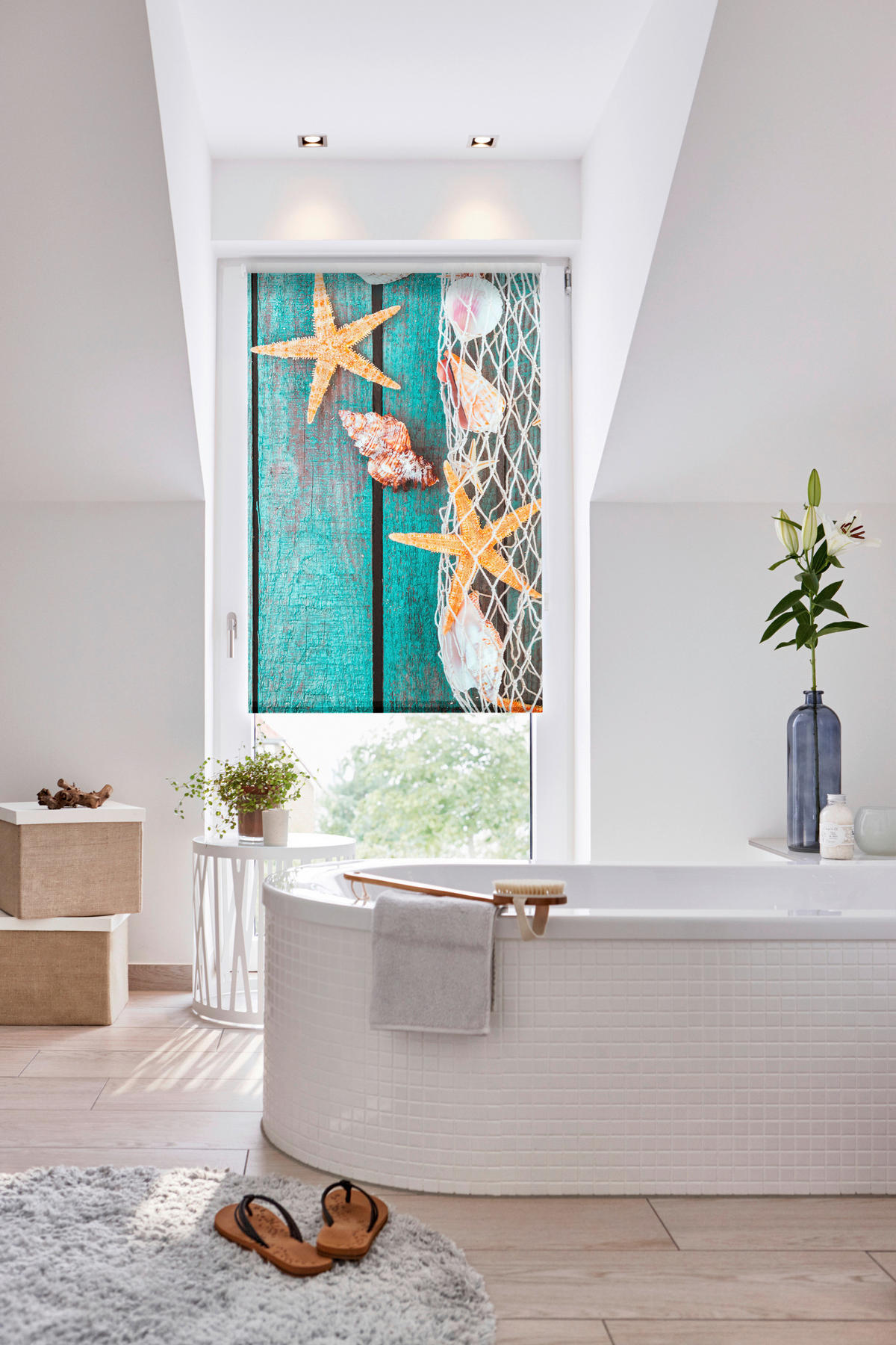 Rollo Bretter Beach petrol B/L: ca. 60x150 cm Bretter Beach - petrol (60,00/150,00cm) - LICHTBLICK
