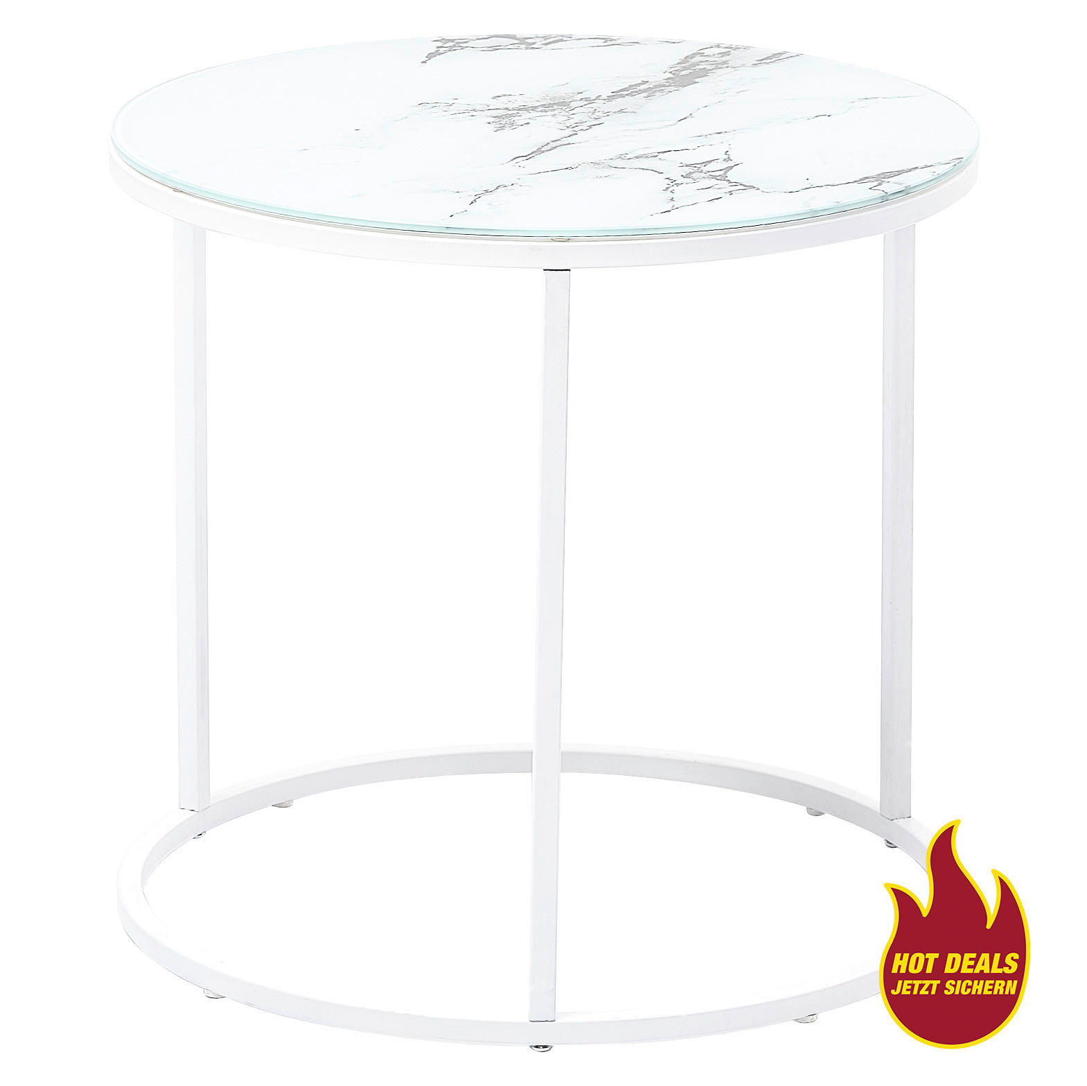 Couchtisch weiß Marmor Optik B/H/T: ca. 50x46x50 cm Enrico_Couchtisch - weiß (50,00/46,00/50,00cm)