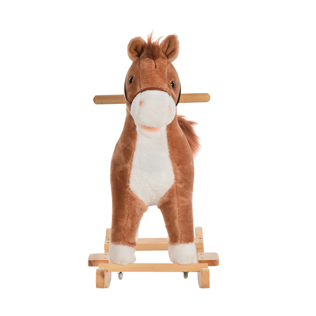 HOMCOM Kinder-Schaukelperd B/H/L: ca. 32,5x61x65 cm Kinder_Schaukelpferd - braun (65,00/32,50/61,00cm) - HOMCOM