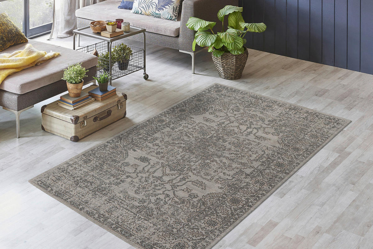 Kayoom Flachflorteppich Perry 325 grün B/L: ca. 120x170 cm Perry 325 - grün/taupe (120,00/170,00cm) - Kayoom