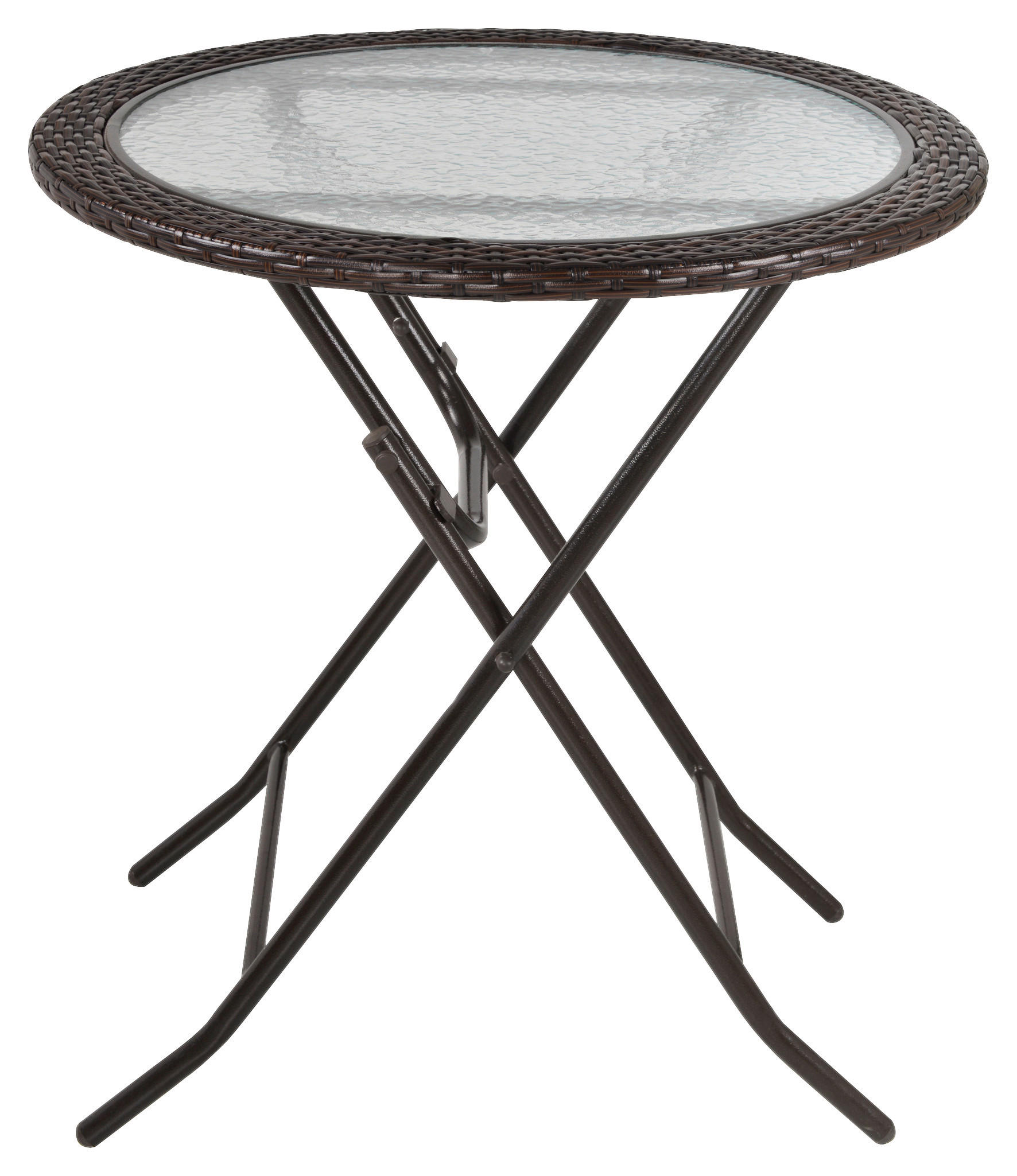 Outsunny Gartentisch braun Edelstahl B/H/L: ca. 68x68x73 cm Gartentisch - braun (73,00/68,00/68,00cm) - Outsunny