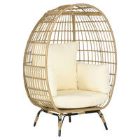 Outsunny Gartensessel khaki Polypropylen B/H/L: ca. 90x105x148 cm Rattansessel - beige/khaki (148,00/90,00/105,00cm) - Outsunny