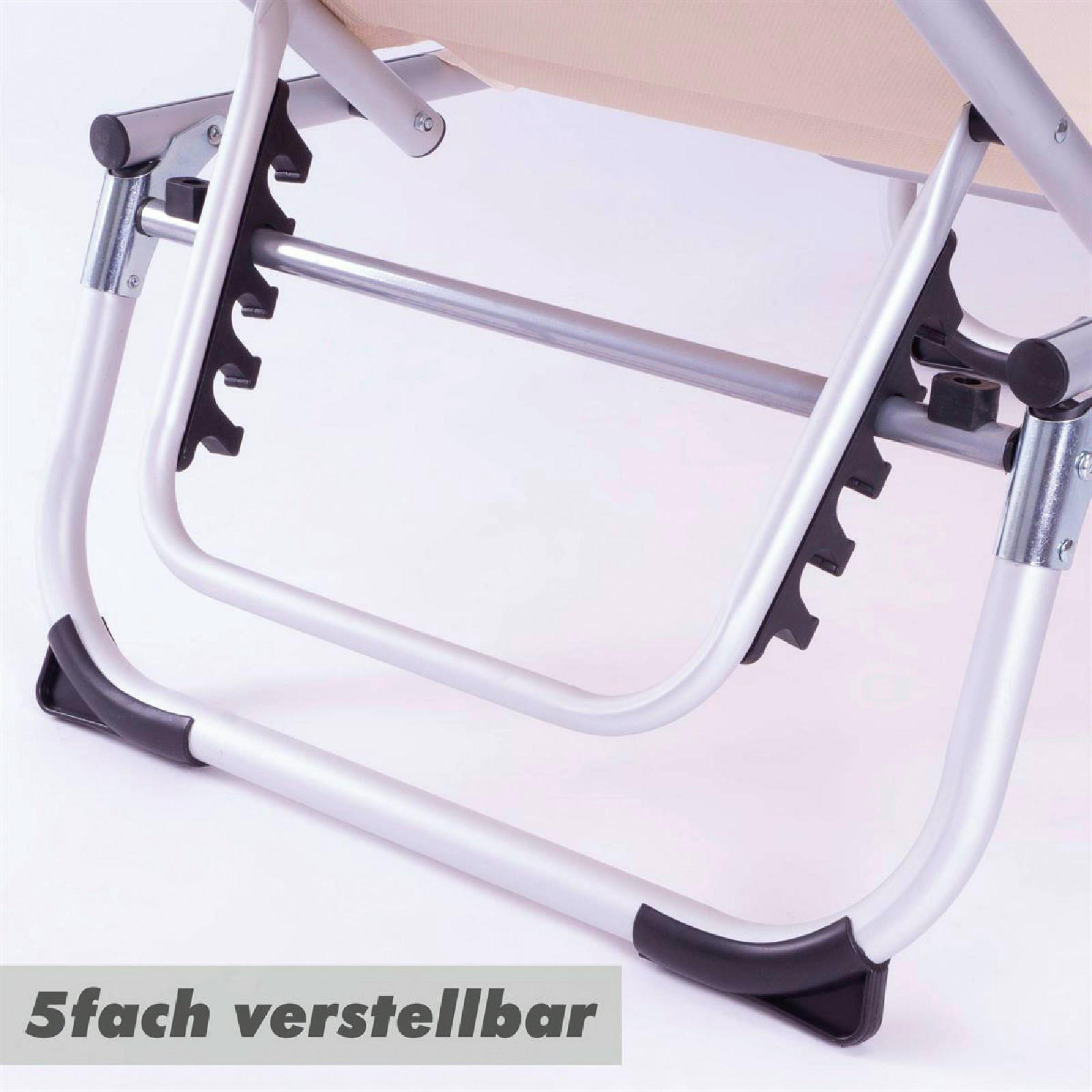 Thumbnail - VCM Sonnenliege beige Textilene B/H/L: ca. 57x30x187 cm