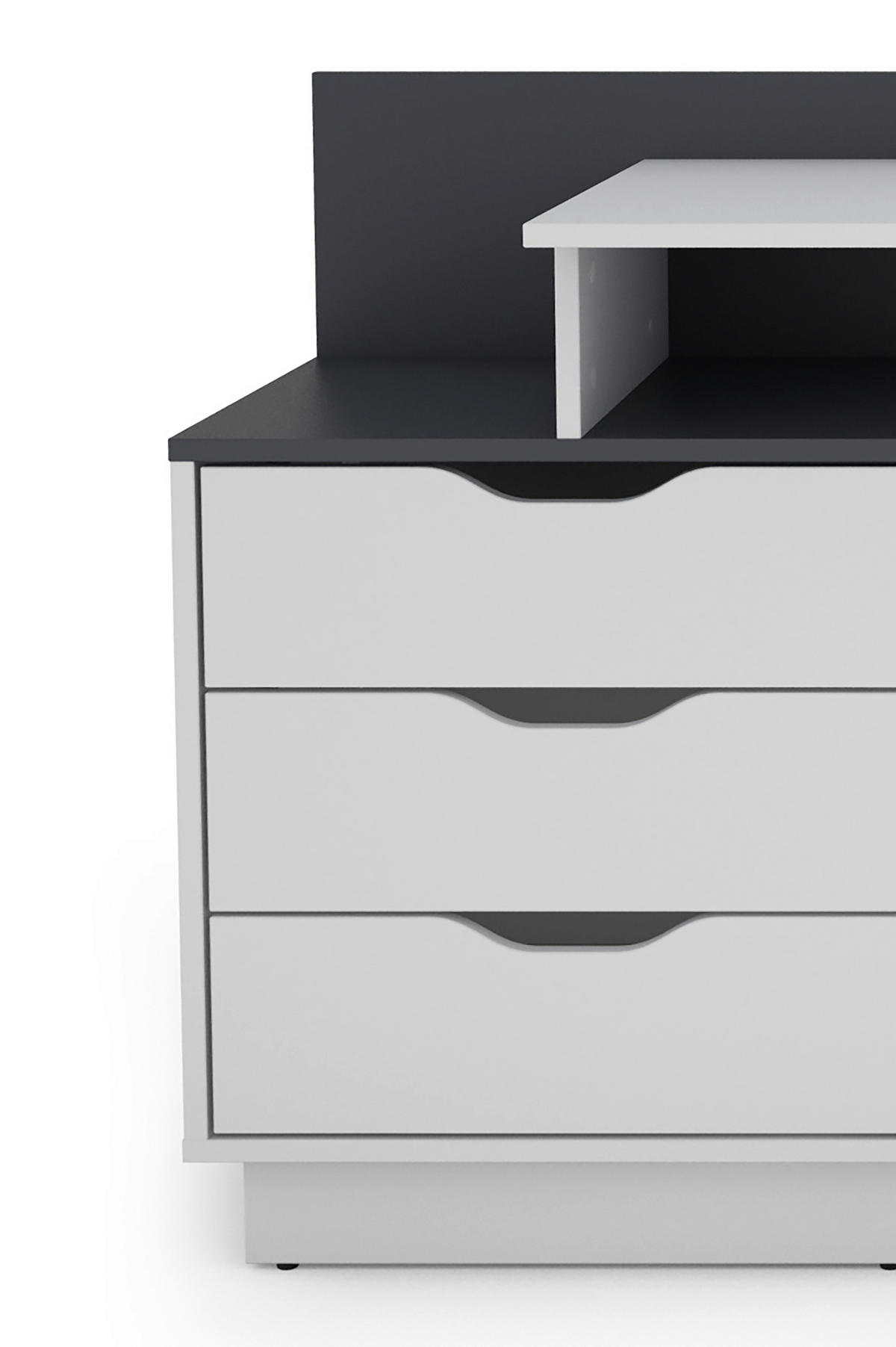 Schreibtisch BELFAST weiß anthrazit B/H/T: ca. 138x83,5x51,5 cm BELFAST - weiß/anthrazit (138,00/83,50/51,50cm) - byLIVING