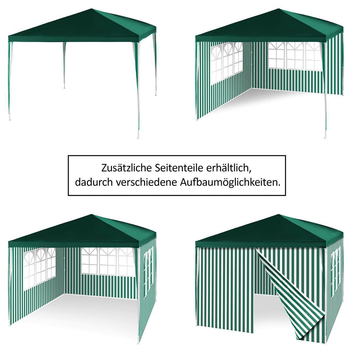 VCM Pavillon grün Polyester-Mischgewebe B/H/L: ca. 300x187x300 cm Pavillon - grün (300,00/300,00/187,00cm) - VCM