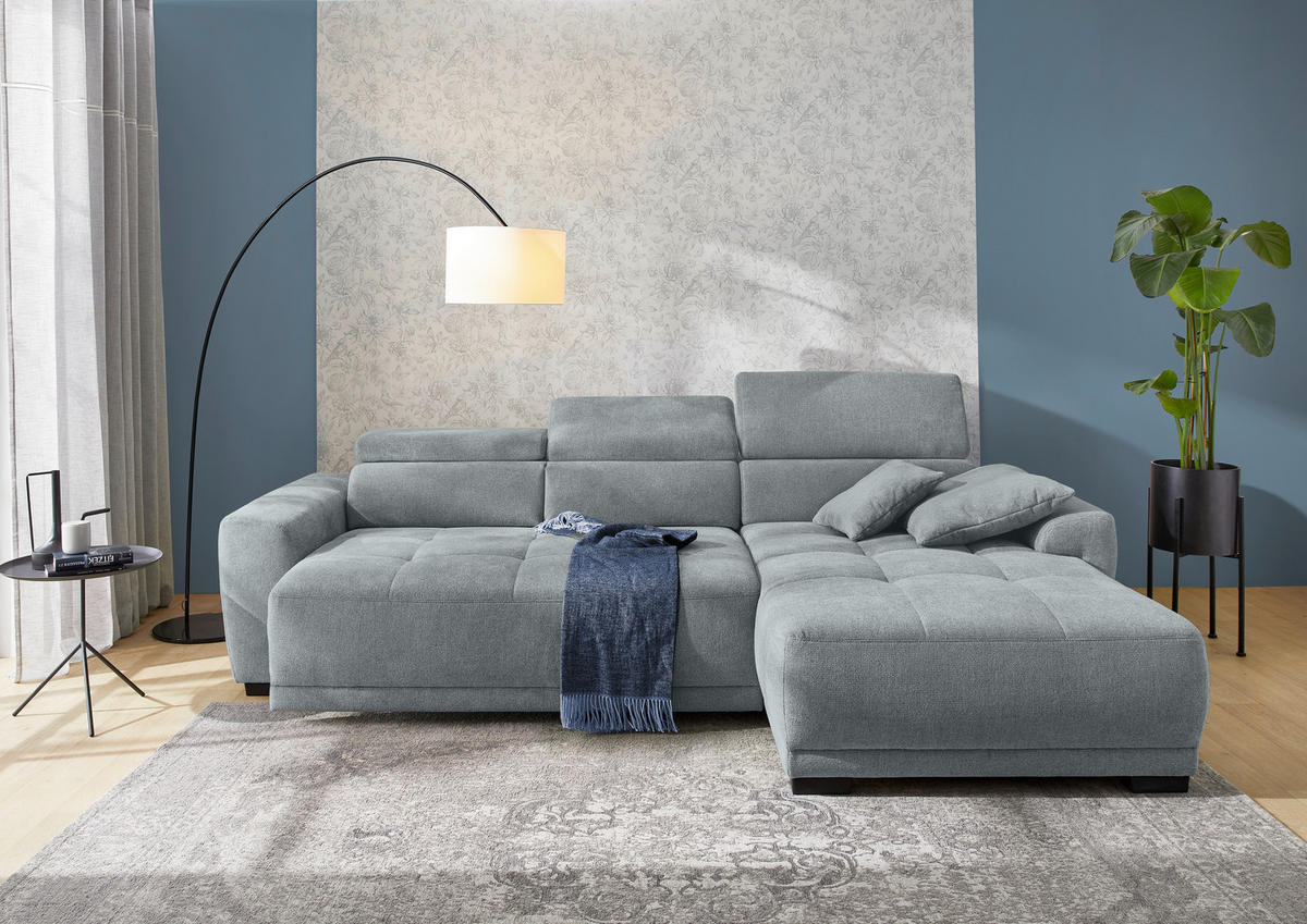 Funktionsecke grau Microfaser B/H/T: ca. 296x105x200 cm Domino_Funktionsecke - schwarz/grau (296,00/105,00/200,00cm)