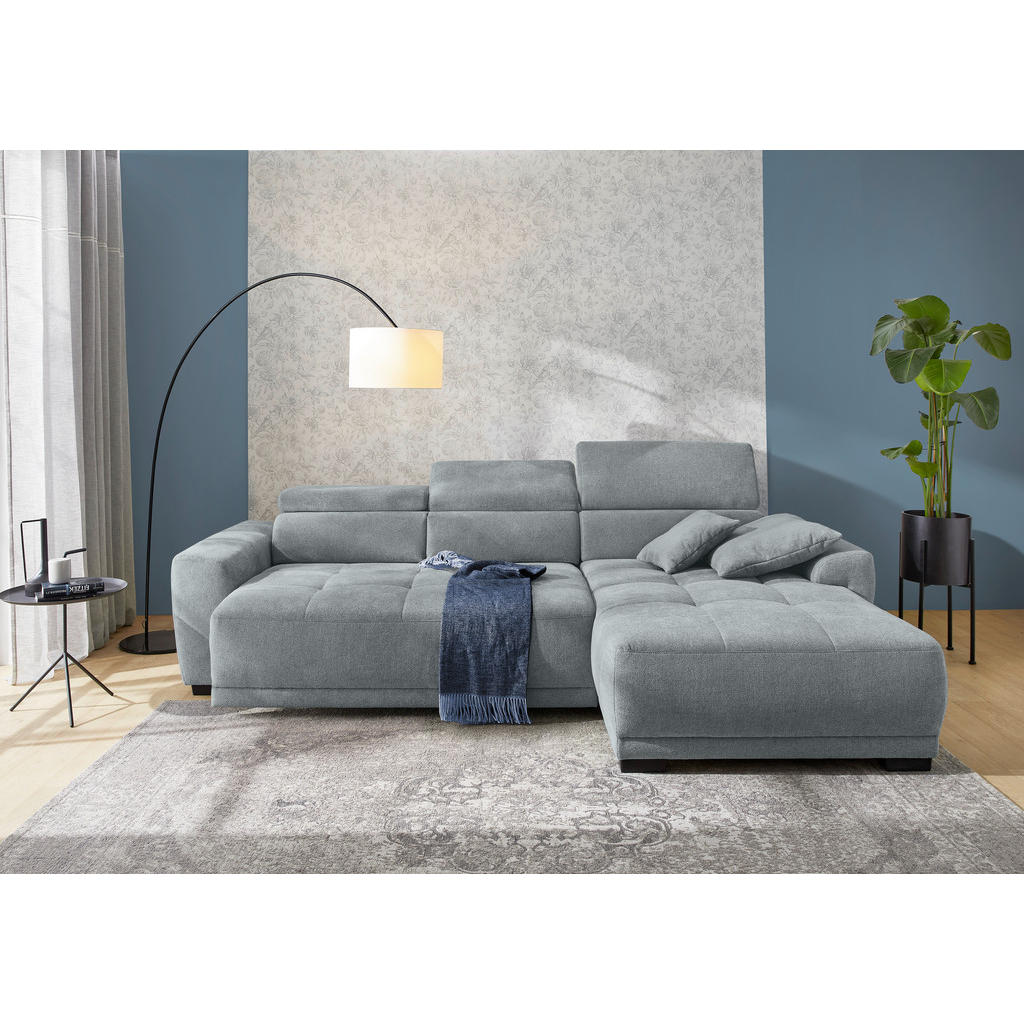 Thumbnail - Ecksofa grau Microfaser B/H/T: ca. 296x105x200 cm