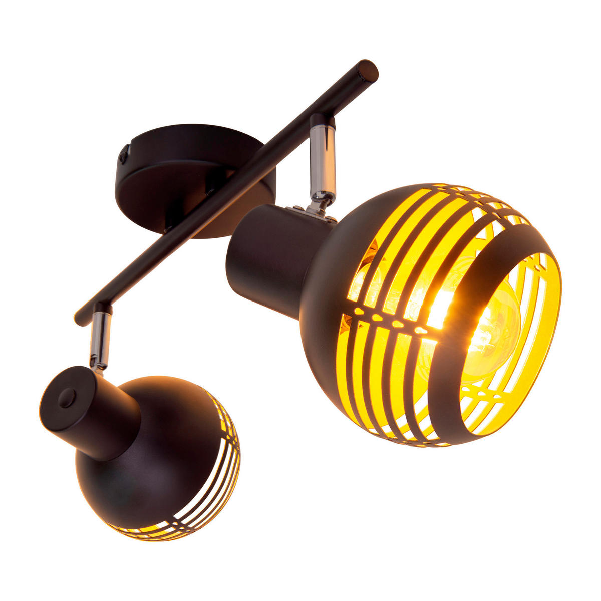 Näve Leuchten 2er Spot Casco NV1387122 schwarz gold Metall B/H/T: ca. 36x12x15 cm E27 2 Brennstellen 2er Spot "Casco" - gold/schwarz (36,00/12,00/15,00cm) - Näve Leuchten