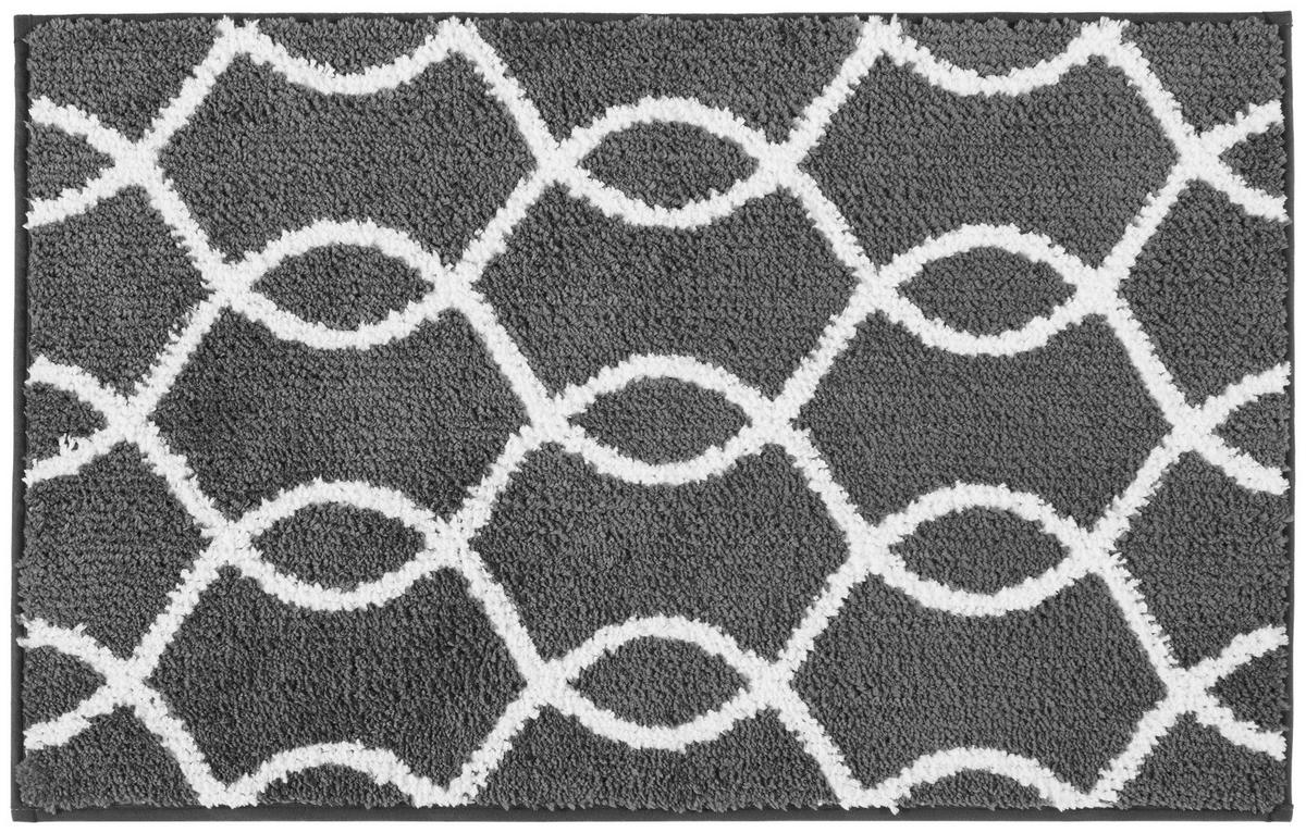 Badematte Badmatte Luxor Badmatte Luxor - weiß/anthrazit (50,00/80,00cm) - POCOline