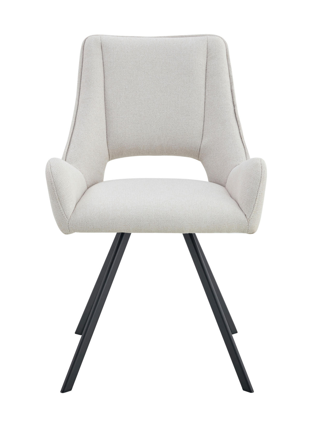 Stuhl HELEN, 2er Set creme schwarz Webstoff B/H/T: ca. 56x63x91 cm HELEN, 2er Set - creme/schwarz (56,00/63,00/91,00cm) - xonox.home