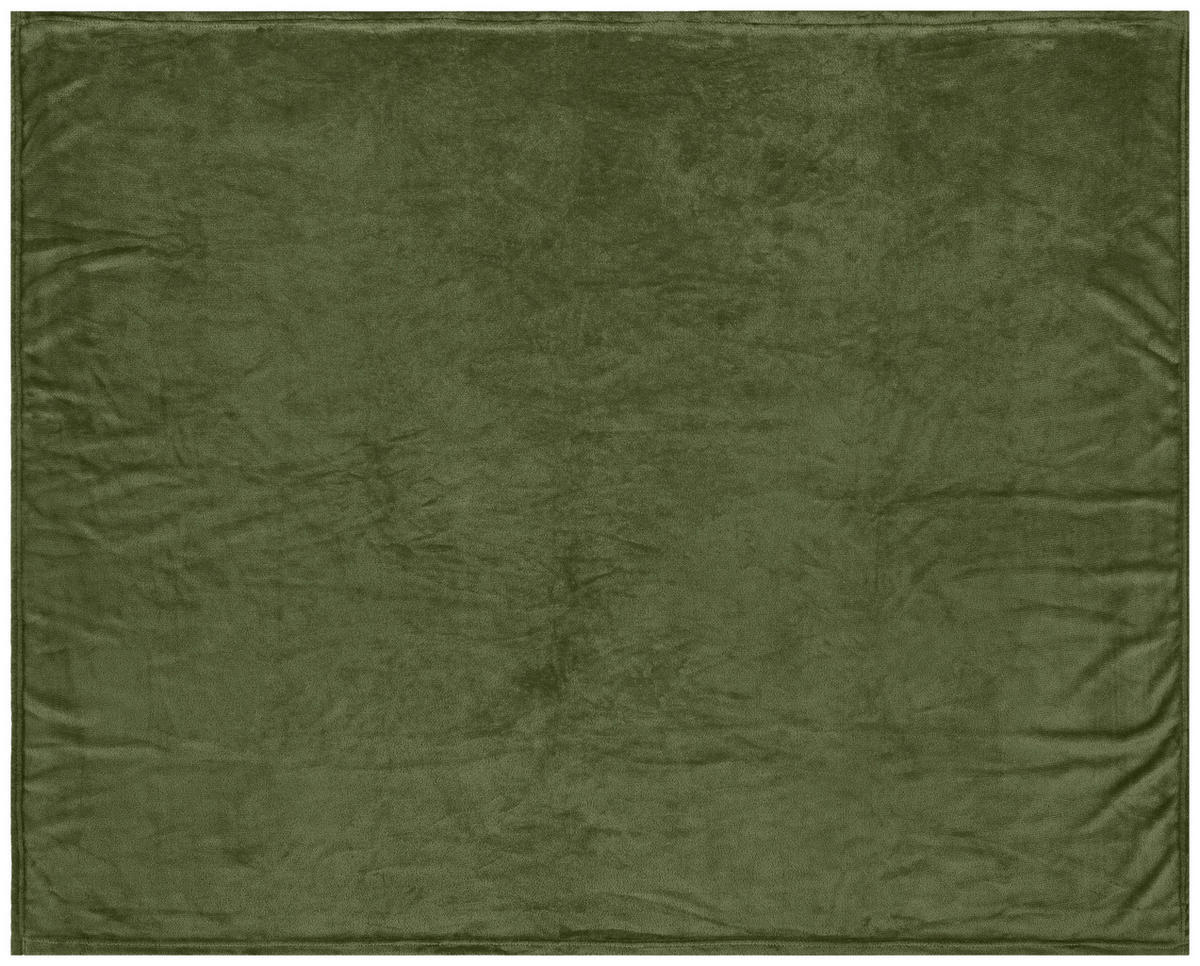 Wohndecke Flanelldecke_XXL 160x220cm waldgrün - grün (160,00/220,00cm)