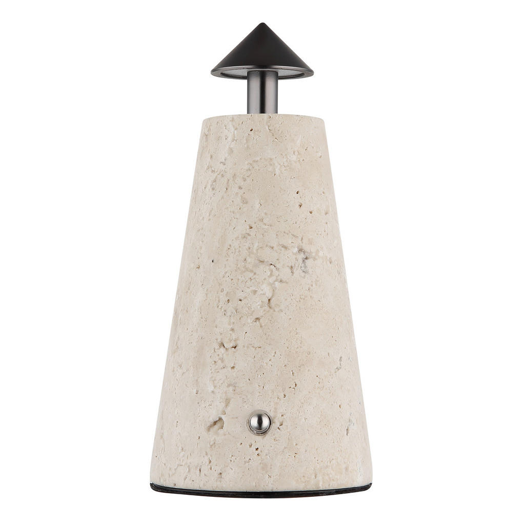 Thumbnail - GLOBO LED-Tischleuchte grau schwarz Chrom Kunststoff Metall Stein H/D: ca. 19x9 cm 1 Brennstellen