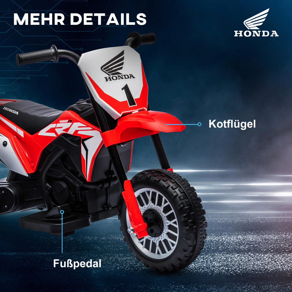 HOMCOM Kinder-Elektromotorrad rot B/H/L: ca. 40,5x43,5x71 cm Kinder-Elektromotorrad - rot (71,00/40,50/43,50cm) - HOMCOM