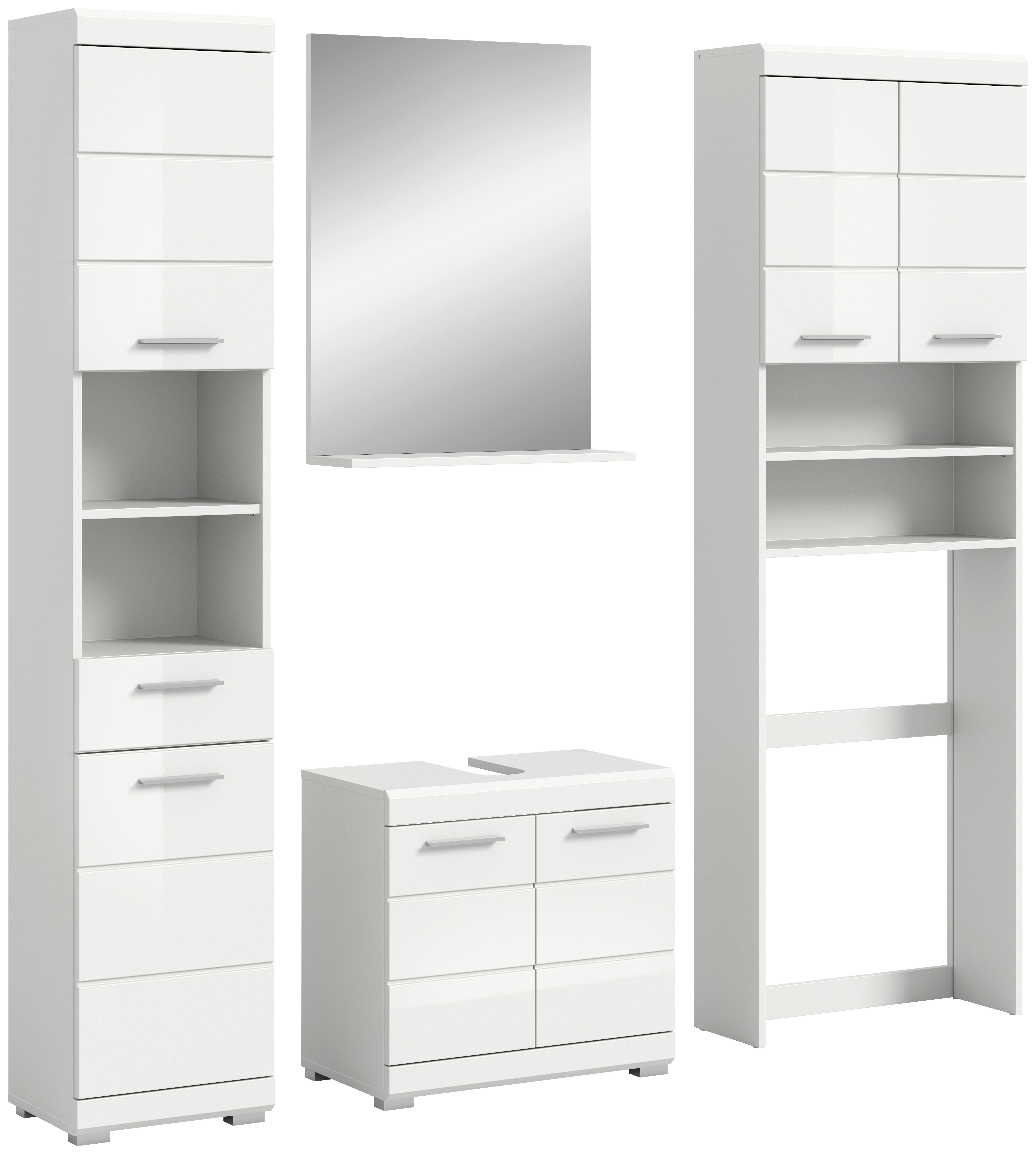 Badezimmer-Set Scout weiß weiß Hochglanz B/H/T: ca. 190x191x34 cm Scout - weiß (190,00/191,00/34,00cm) - xonox.home