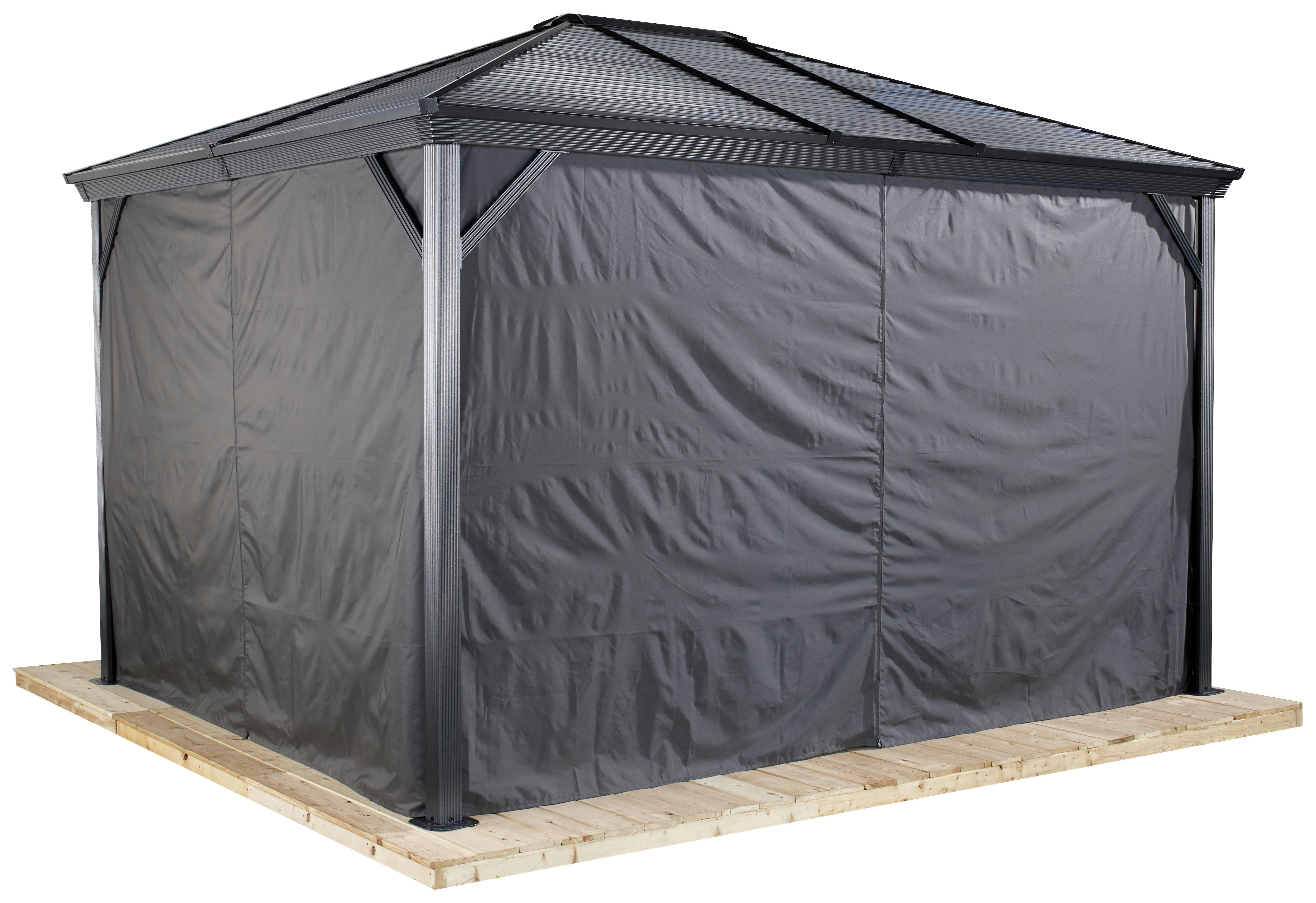 Sojag Pavillon-Vorhang-Set Ventura dunkelgrau Polyester Ventura - dunkelgrau - Sojag