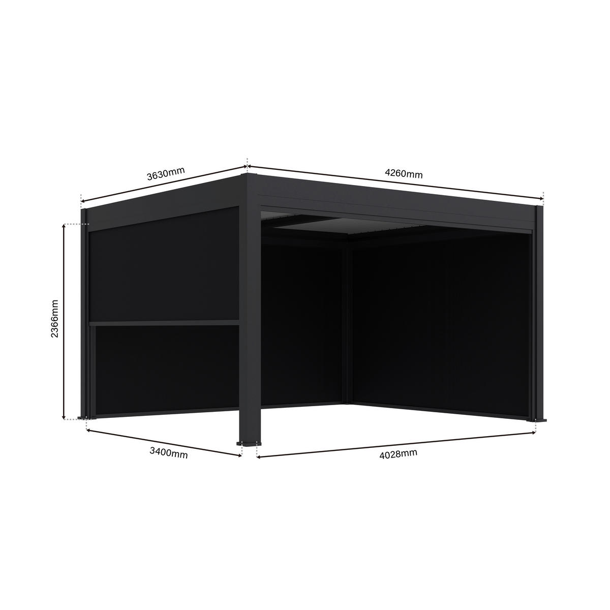 Paragon Outdoor Seitenteil für Pergola Grand Tuscan grau Kunststoff B/H: ca. 340x237 cm Grand Tuscan - grau (340,00/237,00cm) - Paragon Outdoor