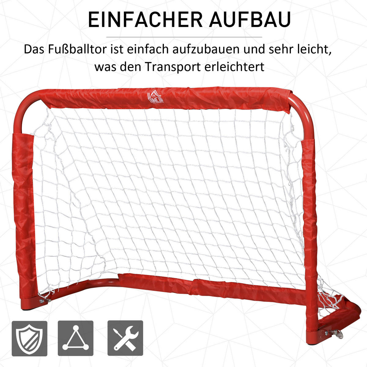 HOMCOM Fußballtor rot B/H/T: ca. 90x60x36 cm Fußballtor - rot (90,00/60,00/36,00cm) - HOMCOM