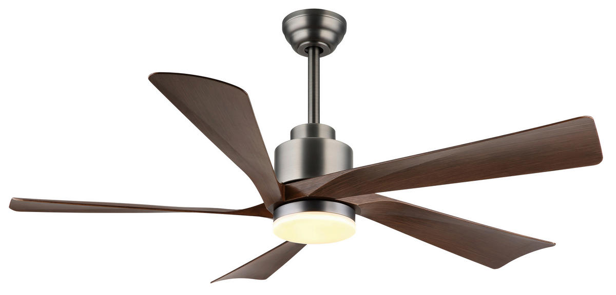 GLOBO LED-Deckenventilator Opal dunkelbraun grau Kunststoff Metall H/D: ca. 48x132 cm 1 Brennstellen MODESTO - dunkelbraun/Opal (132,00/48,00cm) - GLOBO