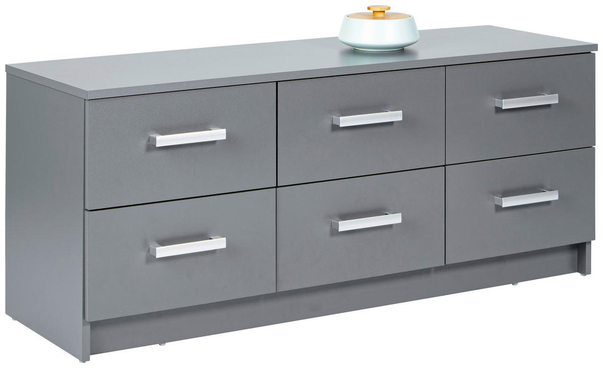 Kommode Elenzio Grafitgrau Optik B/H/T: ca. 121,8x50,8x40 cm Elenzio - (121,80/50,80/40,00cm) - Inter Link