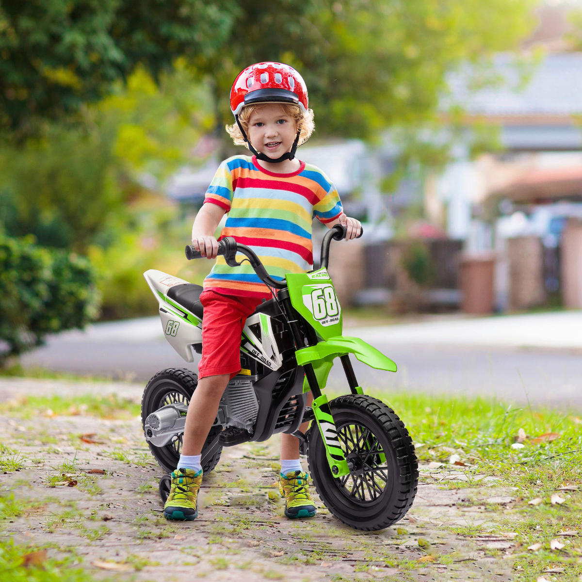 AIYAPLAY Kinder-Elektromotorrad grün B/H/L: ca. 56x70x107 cm Kinder-Elektromotorrad - grün (107,00/56,00/70,00cm) - AIYAPLAY