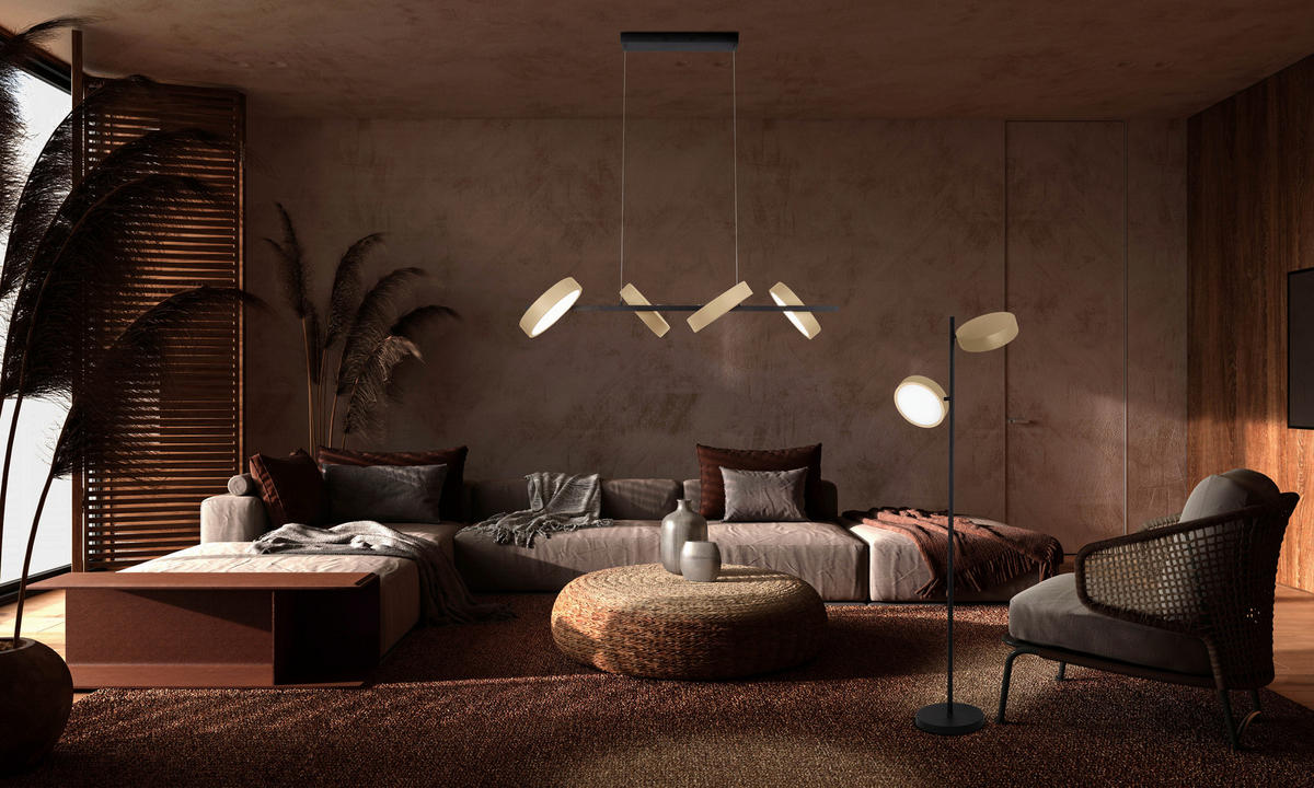 Näve Leuchten LED-Stehleuchte beige Kunststoff Metall B/H/T: ca. 53x165x28 cm TESSA - beige (53,00/165,00/28,00cm) - Näve Leuchten