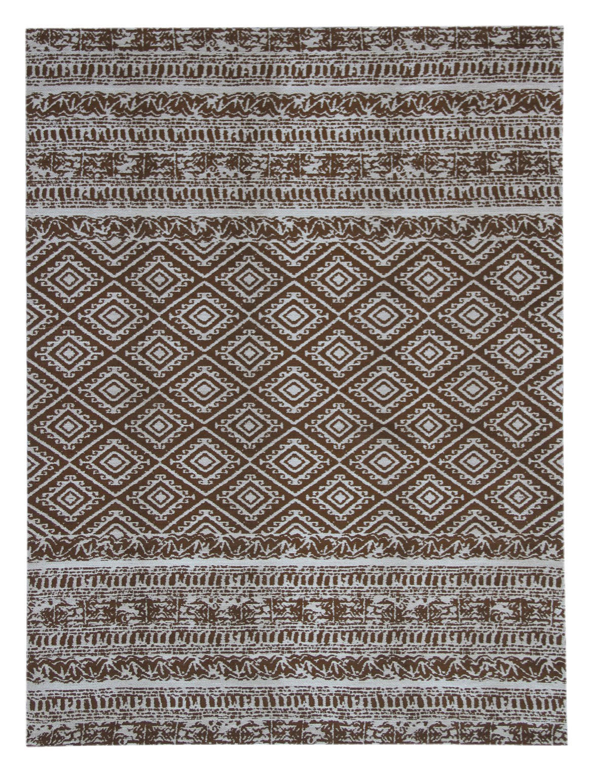 Kayoom Flachgewebeteppich Sunny 110 braun B/L: ca. 80x150 cm Sunny 110 - braun (80,00/150,00cm) - Kayoom