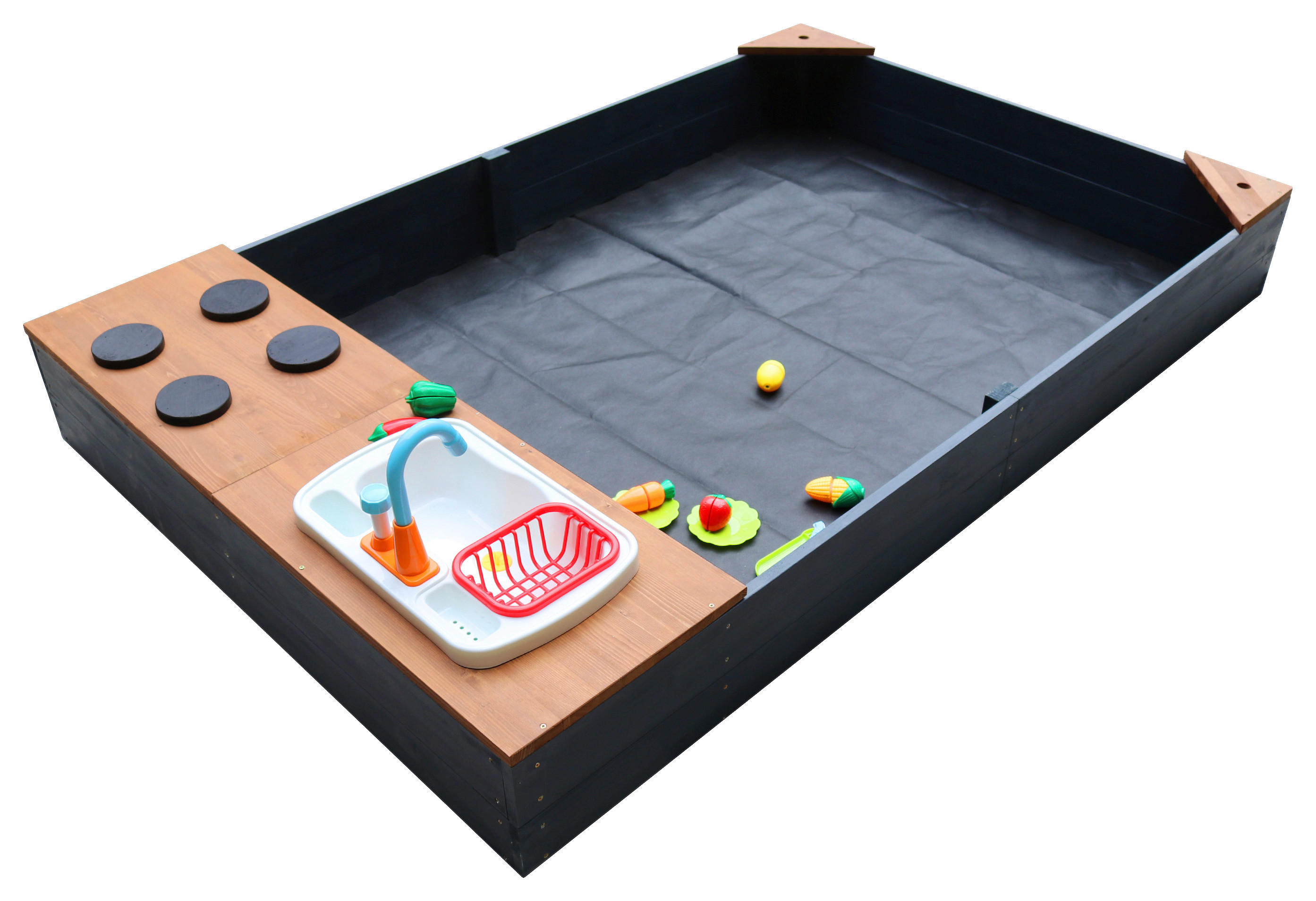 AXI Sandkasten Kelly anthrazit B/H/L: ca. 115x22x180 cm Kelly - braun/anthrazit (180,00/115,00/22,00cm) - AXI